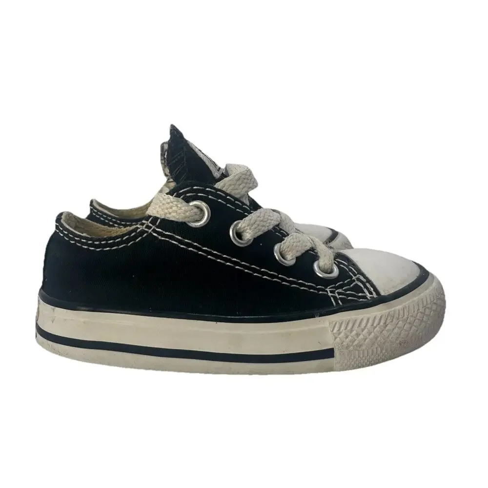 Converse Chuck Taylor All Star Low Black Canvas Sneakers Infant Size 5 Toddler